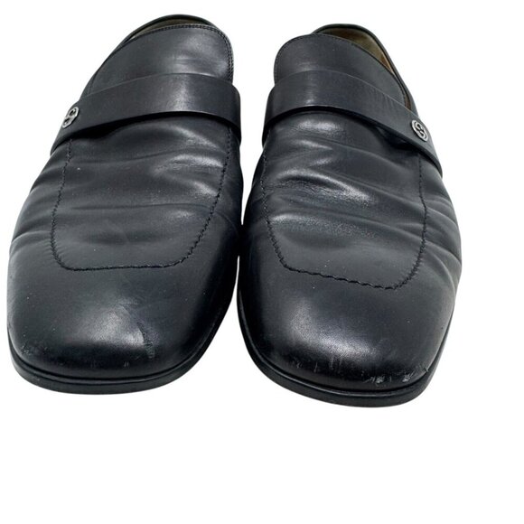GUCCI Broadwick black mens loafers Interlocking GG Logo shoes size 9.5 - Picture 10 of 16